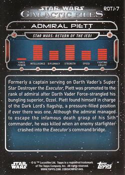 2017 Topps Star Wars: Galactic Files Reborn #ROTJ-7 Admiral Piett Back