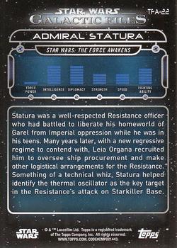 2017 Topps Star Wars: Galactic Files Reborn #TFA-22 Admiral Statura Back