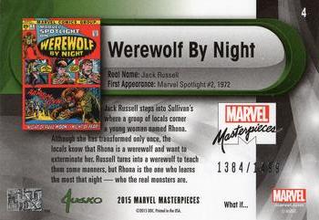2016 Upper Deck Marvel Masterpieces - What If... #4 Werewolf By Night Back