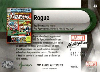 2016 Upper Deck Marvel Masterpieces - What If... #43 Rogue Back