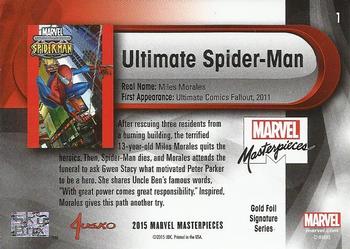 2016 Upper Deck Marvel Masterpieces - Gold Foil Signature Series #1 Ultimate Spider-Man Back