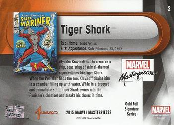 2016 Upper Deck Marvel Masterpieces - Gold Foil Signature Series #2 Tiger Shark Back