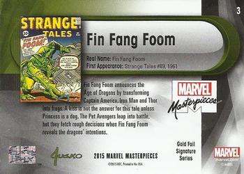 2016 Upper Deck Marvel Masterpieces - Gold Foil Signature Series #3 Fin Fang Foom Back