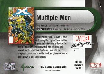 2016 Upper Deck Marvel Masterpieces - Gold Foil Signature Series #10 Multiple Man Back