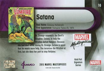 2016 Upper Deck Marvel Masterpieces - Gold Foil Signature Series #16 Satana Back