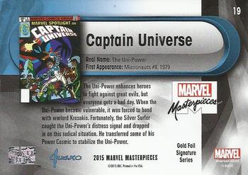 2016 Upper Deck Marvel Masterpieces - Gold Foil Signature Series #19 Captain Universe Back
