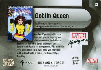 2016 Upper Deck Marvel Masterpieces - Gold Foil Signature Series #22 Goblin Queen Back