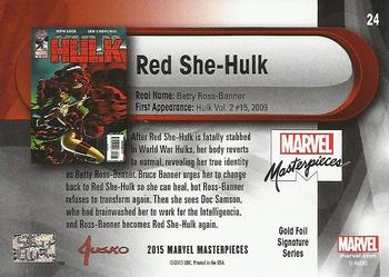 2016 Upper Deck Marvel Masterpieces - Gold Foil Signature Series #24 Red She-Hulk Back