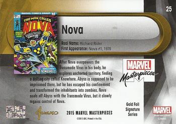 2016 Upper Deck Marvel Masterpieces - Gold Foil Signature Series #25 Nova Back