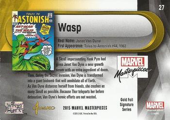 2016 Upper Deck Marvel Masterpieces - Gold Foil Signature Series #27 Wasp Back