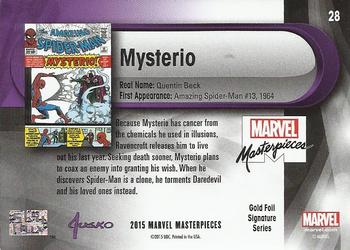 2016 Upper Deck Marvel Masterpieces - Gold Foil Signature Series #28 Mysterio Back