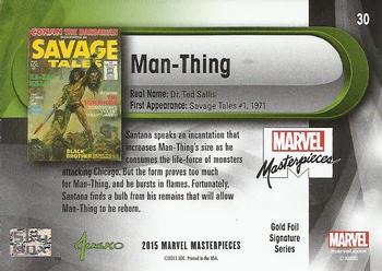 2016 Upper Deck Marvel Masterpieces - Gold Foil Signature Series #30 Man-Thing Back