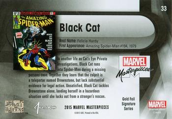 2016 Upper Deck Marvel Masterpieces - Gold Foil Signature Series #33 Black Cat Back