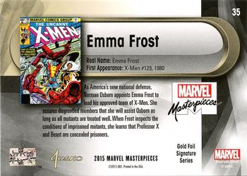 2016 Upper Deck Marvel Masterpieces - Gold Foil Signature Series #35 Emma Frost Back