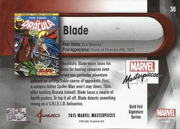 2016 Upper Deck Marvel Masterpieces - Gold Foil Signature Series #36 Blade Back