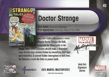 2016 Upper Deck Marvel Masterpieces - Gold Foil Signature Series #40 Doctor Strange Back