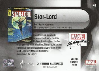 2016 Upper Deck Marvel Masterpieces - Gold Foil Signature Series #41 Star-Lord Back