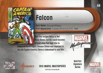 2016 Upper Deck Marvel Masterpieces - Gold Foil Signature Series #44 Falcon Back