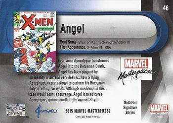 2016 Upper Deck Marvel Masterpieces - Gold Foil Signature Series #46 Angel Back