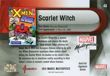 2016 Upper Deck Marvel Masterpieces - Gold Foil Signature Series #48 Scarlet Witch Back
