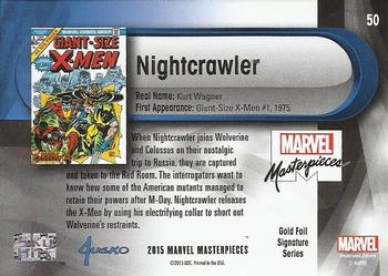 2016 Upper Deck Marvel Masterpieces - Gold Foil Signature Series #50 Nightcrawler Back