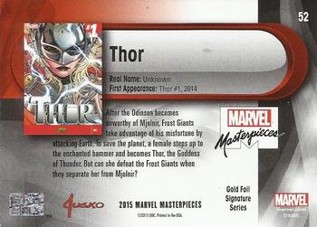 2016 Upper Deck Marvel Masterpieces - Gold Foil Signature Series #52 Thor Back