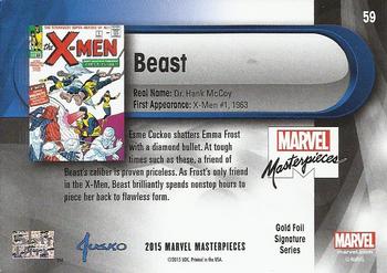 2016 Upper Deck Marvel Masterpieces - Gold Foil Signature Series #59 Beast Back
