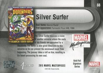 2016 Upper Deck Marvel Masterpieces - Gold Foil Signature Series #88 Silver Surfer Back