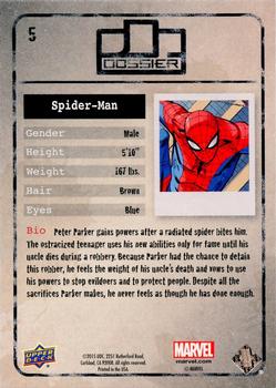 2015 Upper Deck Marvel Dossier #5 Spider-Man Back