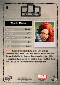 2015 Upper Deck Marvel Dossier #6 Black Widow Back