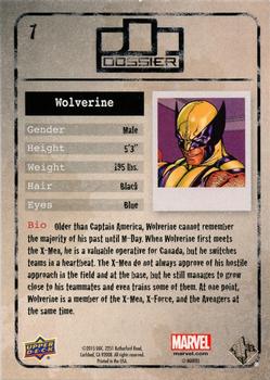 2015 Upper Deck Marvel Dossier #7 Wolverine Back