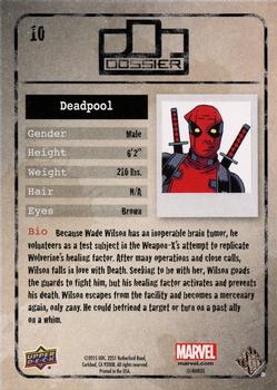 2015 Upper Deck Marvel Dossier #10 Deadpool Back