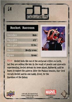 2015 Upper Deck Marvel Dossier #14 Rocket Raccoon Back