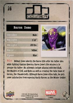 2015 Upper Deck Marvel Dossier #16 Baron Zemo Back