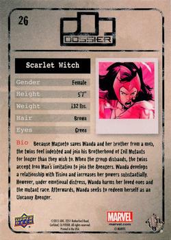 2015 Upper Deck Marvel Dossier #26 Scarlet Witch Back