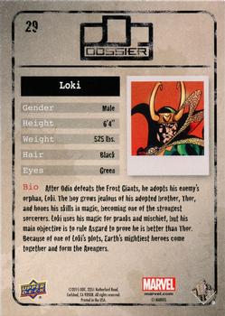 2015 Upper Deck Marvel Dossier #29 Loki Back