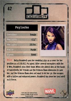 2015 Upper Deck Marvel Dossier #42 Psylocke Back