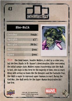 2015 Upper Deck Marvel Dossier #43 She-Hulk Back