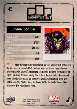 2015 Upper Deck Marvel Dossier #45 Green Goblin Back