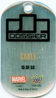 2015 Upper Deck Marvel Dossier - Dog Tags #15 Cable Back