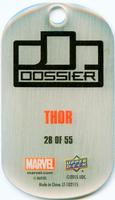 2015 Upper Deck Marvel Dossier - Dog Tags #28 Thor Back
