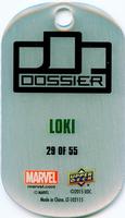 2015 Upper Deck Marvel Dossier - Dog Tags #29 Loki Back