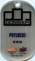 2015 Upper Deck Marvel Dossier - Dog Tags #42 Psylocke Back