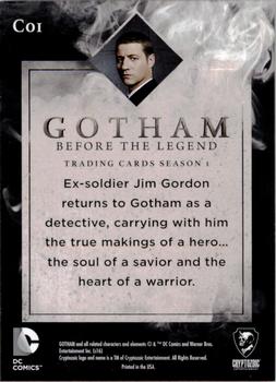 2016 Cryptozoic Gotham Season 1 - Character Bios #C01 James Gordon Back