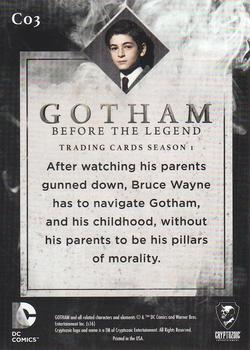 2016 Cryptozoic Gotham Season 1 - Character Bios #C03 Bruce Wayne Back