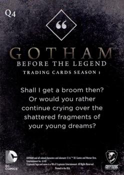2016 Cryptozoic Gotham Season 1 - Quotes #Q4 Alfred Pennyworth Back