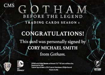 2016 Cryptozoic Gotham Season 1 - Autograph #CMS Cory Michael Smith Back