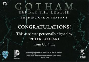 2016 Cryptozoic Gotham Season 1 - Autograph #PS Peter Scolari Back
