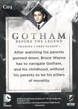 2016 Cryptozoic Gotham Season 1 - Character Bios Silver #C03 Bruce Wayne Back