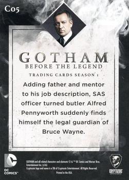 2016 Cryptozoic Gotham Season 1 - Character Bios Silver #C05 Alfred Pennyworth Back